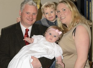 David with daughter Aoife, his son George and wife Tina.